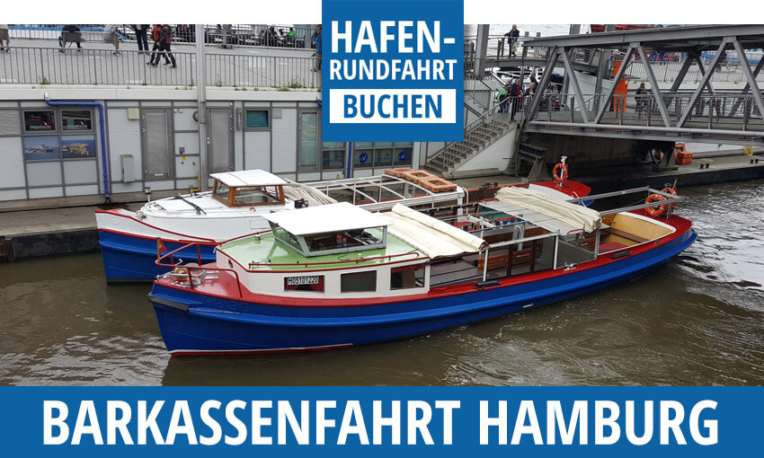 Eine Hafenrundfahrt auf einer Barkasse bringt sie zu den schönsten Orten in Hafen Barkassen an den Landungsbrücken in Hamburg