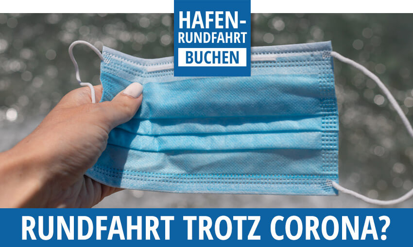 Corona - Maske auf einer Hafenrundfahrt in Hamburg